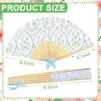 Roowest 36 Pcs Pastel Floral Folding Hand Fans Bulk, Tea Party Paper Fans - Image 2