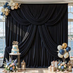 10ft x 10ft Black Backdrop Curtains, 2 Panels Black Drapes for Backdrop - Image 3