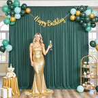 Hunter Green Backdrop Curtain for Parties Wrinkle Free Dark Green Photo Curtains Backdrop Drapes Fabric Decoration for Baby Shower Birthday Party Photography 5ft x 8ft,2 Panels - Image 4