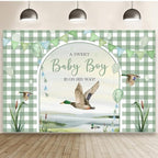 MEHOFOND 8x6ft Mallard Duck Baby Shower Backdrop Duck Hunting Boy Baby Shower Party Decorations a Sweet Baby Boy is on his Way Photography Background It's a Boy Party Supplies Photo Booth Props by MEHOFOND