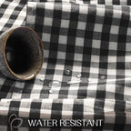 Romanstile Gingham Ruffled Round Tablecloth, 70 Inch, Black - Image 4