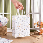Loveinside Medium Size Gift Bags, Colorful Flower Pattern Gift Bag with Tissue Paper for Shopping, Parties, Wedding, Baby Shower, Craft-12 Pack, 7" X 4" X 9" - Image 5