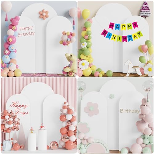 Wokceer White Arch Backdrop Covers Stretchy Backdrop 7.2FT, 6FT, 6FT - Image 4