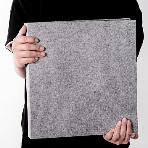 Super Large Photo Album Self Adhesive Scrapbook Album for 4×6 5×7 8×10 10×12 or Bigger Pictures DIY Magnetic Linen Cover DIY Photo Album 80Sheets/160Pages (Grey) - Image 5