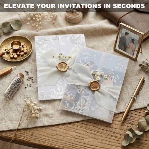 50 Pack Vellum Jackets for 5x7 Invitations - 130 GSM Pre-Folded - Image 3
