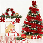 Meseey 4 Inch Wide Red Velvet Wired Ribbon, 10 Yards Solid Velvet Ribbon with Wire Edge for Christmas Tree, Wreaths, Gift Wrapping, Bows, Crafts - Image 5