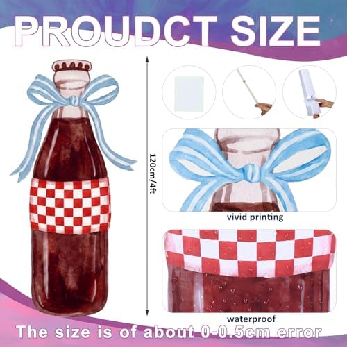 Sabary 4ft Soda Bottle Bow Cardboard Cutout She's Ready to Pop Decorations Large Soda Backdrop for Baby Shower Wedding Bachelorette Bridal Shower Party - Image 2