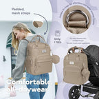RUVALINO Baby Diaper Bag Backpack with Changing Pad, Waterproof, Clay - Image 5