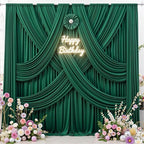 10 ft x 8 ft Wrinkle Free Hunter Green Backdrop Curtain for Parties, Fabric Dark Green Photo Backdrop Drapes 2 Panels 5x10ft for Baby Shower Wedding Birthday Party Photography Curtains - Image 3