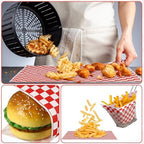 Geosar 200 Pcs Gingham Paper Food Tray with Wax Paper,Red White - Image 5