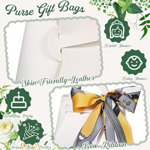 Abbylike 36 Pcs PU Leather Purse Gift Bags Purse Party Favor, White - Image 3