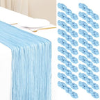 Showgeous 20 Pack Baby Blue Cheesecloth Table Runner, 17 x 108 Inches by Showgeous