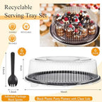 6 Pack Disposable Catering Trays with Lids for Party, 16 Inch, Black - Image 2