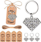 24 PCS Siliver Diamond Shape Keychain Diamond Ring Key Chains for Party Decoration Wedding Souvenirs Key Rings for Bridal Shower Wedding Return Gift Souvenirs for Guests Theme Party Decorations by WxzumgPARTYFAVORS