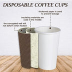 LITOPAK 80 Pack 16 oz Disposabel Paper Cups, Coffee Cups with Lid, Stirrers - Image 3