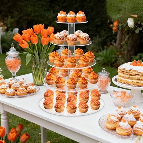 Cupcake Stand for 53 Cupcakes Clear 5 Tier Round Cupcake Tower for Wedding - Image 3
