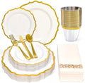 Glowserve 175 Piece Disposable Plastic Plates Dinnerware Set for 25 Guests by glowserve