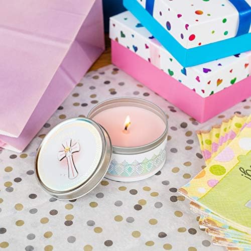Premium Baptism Favors for Girls | Unique Christening Favors with Soy Wax Candle | First Communion Favors | Christian Party Favors Gift Set for Guests | 6-Pack Blessings Candle Set - Image 4