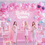20ft x 12ft Pink Tulle Backdrop Curtain for Baby Shower Party Sheer Fabric Backdrop Curtains for Girls Birthday Gender Reveal Back Drop Wedding Photo Backdrop Drapes Background 4 Panels 5ft x 12ft - Image 2