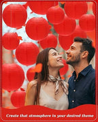 Treela 48 Pcs Paper Lanterns Party Decorations Round, Red - Image 5