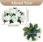 Sziqiqi Faux Silk Roses Artificial Flower Centrepieces, White, 10Pcs - Image 6