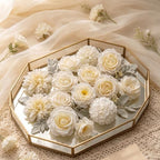 Artificial Flower Combo Box, Milk White Roses & Dahlias with Stems - Image 2