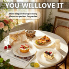 IOOOOO 100Pcs 10" Ivory Plastic Dinner Plates, Heavy Duty Disposable Plates - Image 3