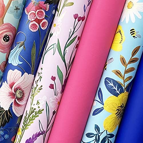 Jillson Roberts All Occasion Wrapping Paper Roll Bundle Florals, (12.5 sq ft per roll, 75 Total Sq Ft) for Easter, Mothers Day, Birthdays, Bridal Showers, Baby Showers, 6 Pack - Image 2