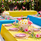 12 Pack Woodland Round Plastic Tablecloth (Hawaiian-Rectangle) - Image 2