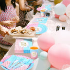 Pickmesh 400 Pcs Gender Reveal Party Supplies Paper Plates Napkins Serve 50 - Image 6
