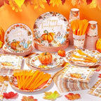 Funnymoom Thanksgiving Party Supplies for 50 Guests Fall Autumn Plates - Image 4
