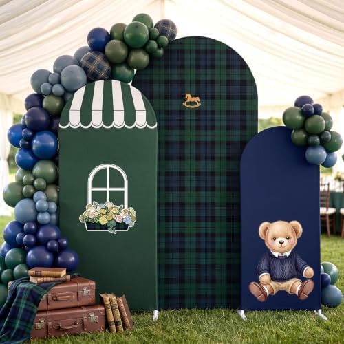 3 Set Preppy Bear Arch Covers for Birthday Cartoon Party Supplies - Image 4