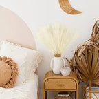 obbsie 50PCS Faux Pampas Grass, 21.6" Short Artificial Pompous Grass Floral Fake Pompas Grass Branches Vase Filler Flower Arrangement for Home Wedding Boho Decor, Beige (Pack of 2) - Image 3