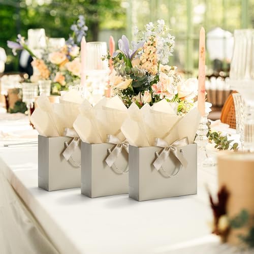 DOYIDE 50 Pack Gift Bags Medium Size with Ribbon &Tissue Paper, 9"x7"x3.1" - Image 5