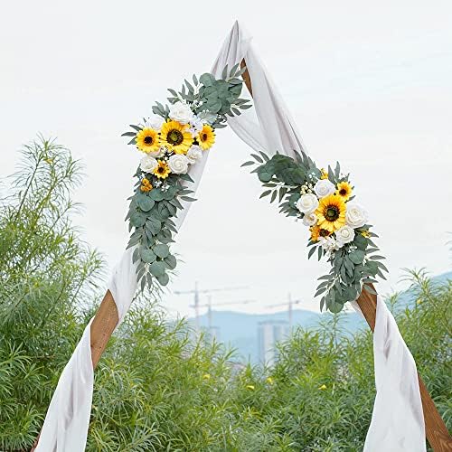 ponatia Artificial Sunflowers Wedding Arch Flowers Set of 2 - Image 3