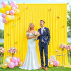 30ft x 10ft Yellow Backdrop Curtain for Parties Yellow Wrinkle Free Backdrop Drapes Panels for Birthday Party Baby Shower Wedding Photo Photography Polyester Fabric Background Decoration - Image 3