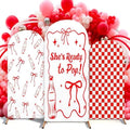 3 Pcs She's Ready to Pop Arch Backdrop Cover 4ft 5ft 6ft Red and White by Unknown