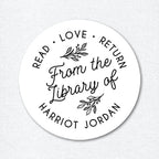Personalized Book Labels, From the Library of Stickers, Set of 90 stickers 1.5 inch round, Read Love Return Bookplate Stickers - Image 2