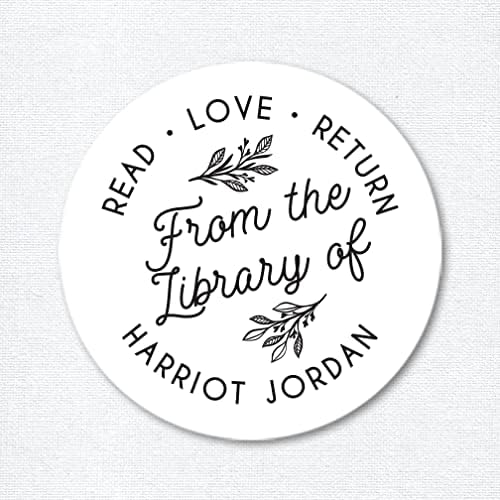 Personalized Book Labels, From the Library of Stickers, Set of 90 stickers 1.5 inch round, Read Love Return Bookplate Stickers - Image 2