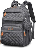 BabbleRoo Diaper Bag Backpack - Travel Large Baby Diaper Bag with Changing pad, Waterproof Baby Bags for Mom & Dad, Unisex Bags with Pacifier Case, Luggage Strap & Stroller Clips - Dark Gray by BabbleRoo