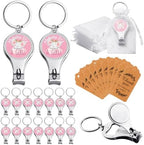 50 Sets Bottle Openers Baby Shower Return Favors for Guest Nail Clipper Bottle Opener Decorations with Thank You Tags Organza Bags for Baby Shower Gender Revel Party Souvenirs(Elephant) by Lanties