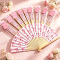 JarThenaAMCS 24 Set Pink Bow Folding Hand Fan with Thank You Tags Organza Bags Coquette Bow Paper Fans Decorative Handheld Fans for Birthday Bachelorette Bride Shower Party Favors by JarThenaAMCS