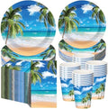 Funnymoom 250 Pcs Tropical Beach Summer Paper Plates Napkins Cups Serves 50 by Funnymoom