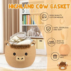 Highland Cute Cow Basket for Nursery, Large Blanket Gift Basket - Image 3
