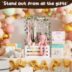 Large Baby Shower Gifts Basket Wooden Crate, Personalized Wooden Letters Hangers New Born Baby Girl Boy Pregnancy Gifts for New Mom Parents Vine Decorations Cute Closet with Adjustable Handle White - Image 4