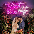 Til Death DO US Party Custom LED Neon Sign Night Light Home Bedroom Wall Decor Personalized Gift Wedding Engagement Party Bar Decoration Size:20inch by BELISAMA