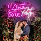 Til Death DO US Party Custom LED Neon Sign Night Light Home Bedroom Wall Decor Personalized Gift Wedding Engagement Party Bar Decoration Size:20inch by BELISAMA