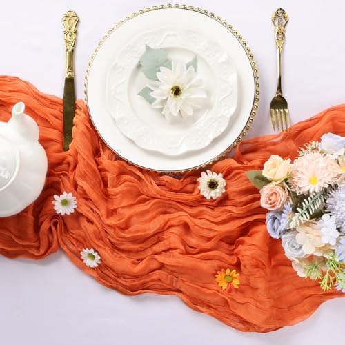 6 Pack Orange Cheesecloth Table Runner 10Ft 23 x 120 Inch - Image 3