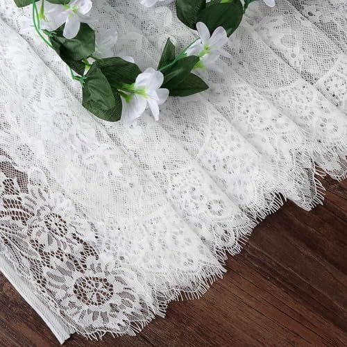 Hooqict 20 Pack White Lace Table Runner 14 x 120 Inch Boho Ivory Lace Table Runner for Rustic Wedding Party Reception Dinner Table Decorations Baby Shower Bridal Shower Embroidered Table Runners - Image 4