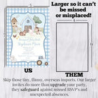 Amanda Creation Personalized Baby Shower Invitations, 20 Custom 5x7 Custom Baby Shower Invitations Boy Barnyard Theme with Envelopes - Image 7
